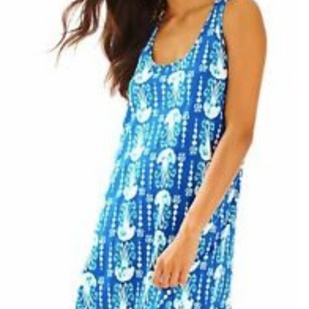 Lilly Pulitzer Trapeze Tank Dress Indigo Jellyfish